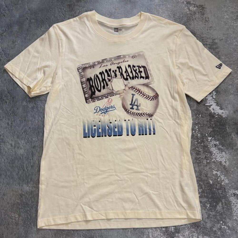 Los Angeles Dodgers x Born Raised Licensed to Hit New Era Baseball T Shirt Large